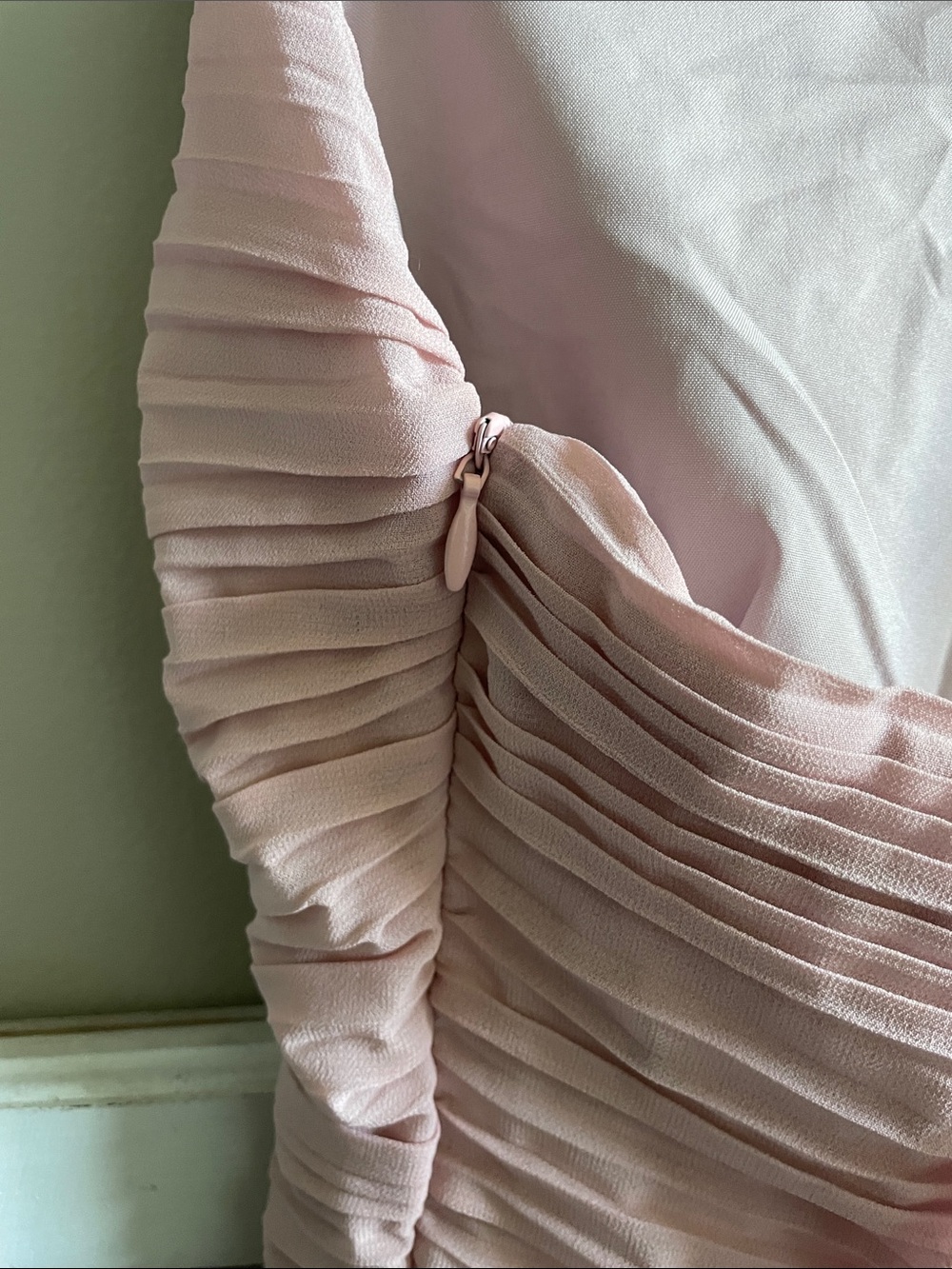 Pleated Ruffle Maxi Dress in Blush Pink - Picture 10 of 12
